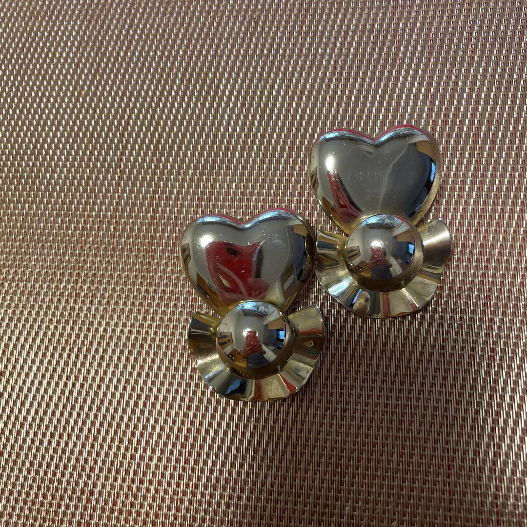 ♦︎【イヤリング❤️ハート】フラワー　ゴールド　金属製　♦︎ — image 4