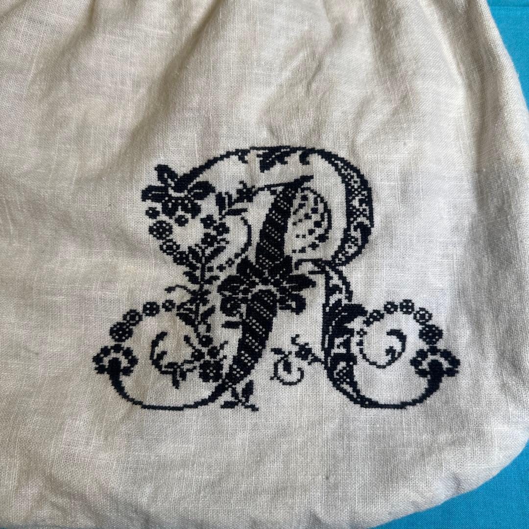 イニシャルR 刺繍入り トートバッグ ギンガムチェック — image 2