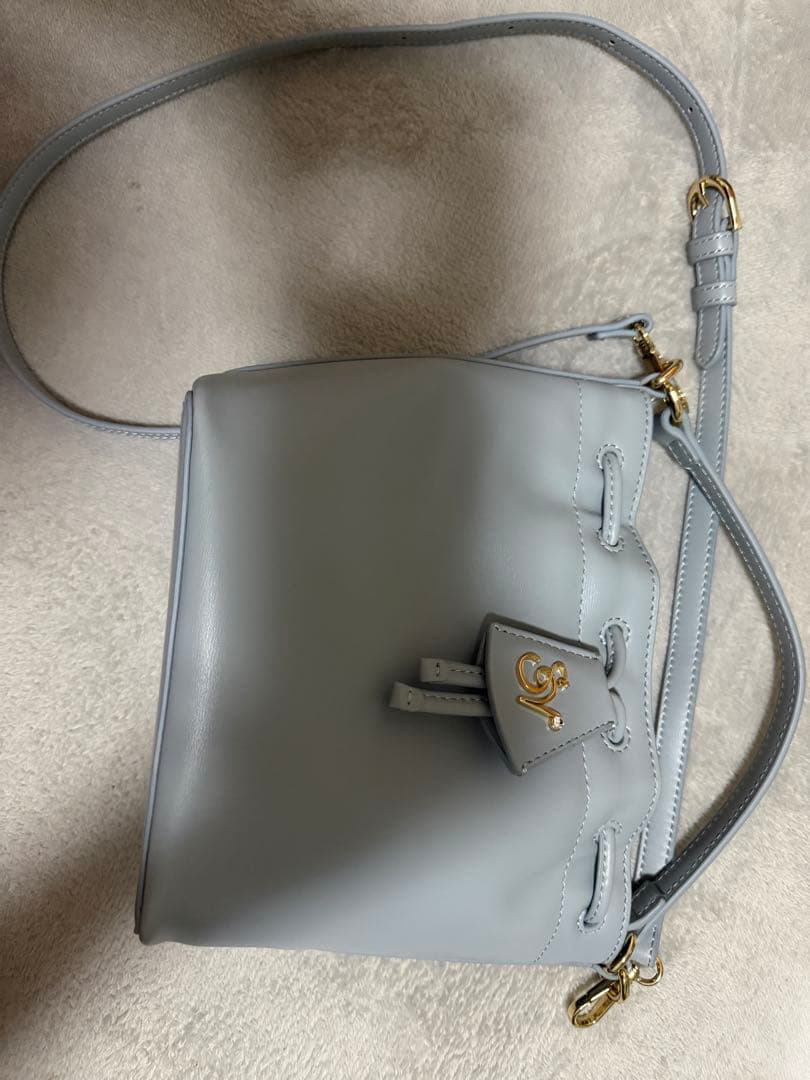 SAMANTHAVEGA サマンサベガ ロゴ金具巾着バッグ 財布 ダルブルー — image 2