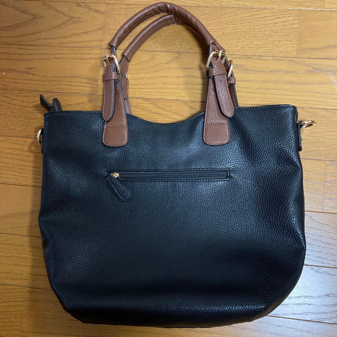 Fロゴ エンボス加工 ハンドバッグ ブラック ブラウン — image 3