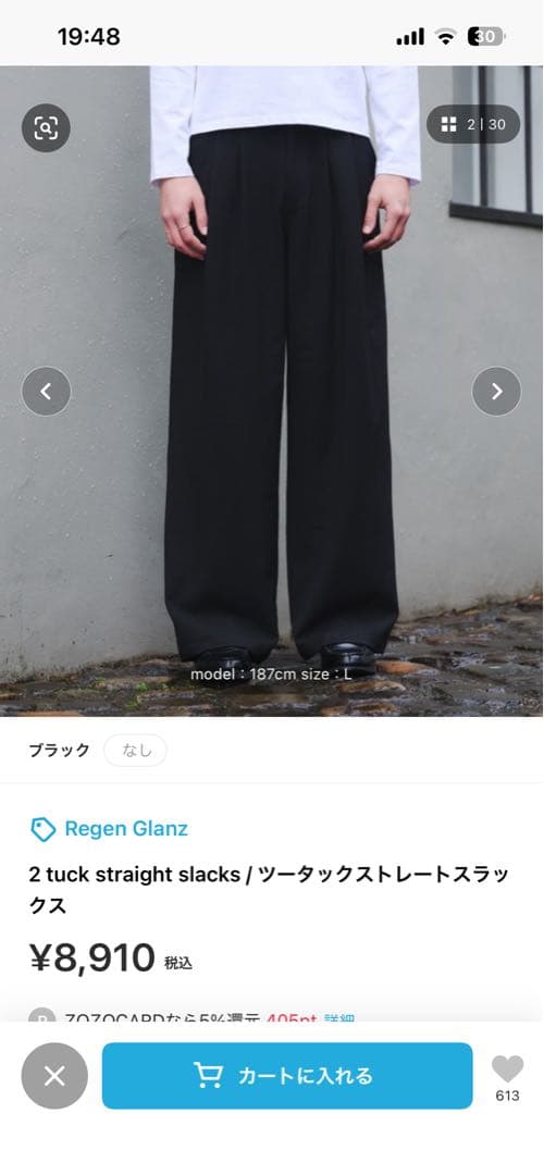 Regen Glanz 2 tuck straight slacks スラックス — image 3