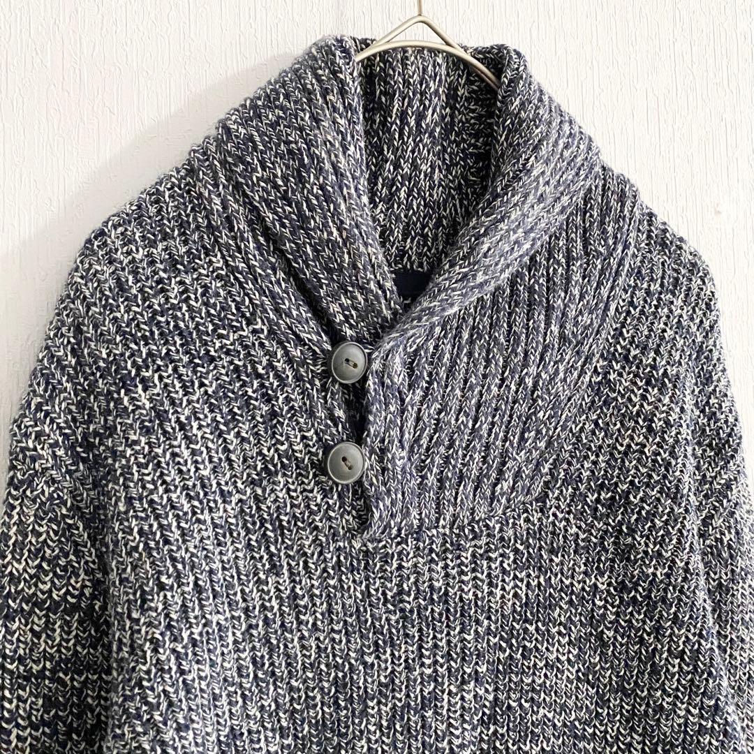 H&M LOGG ショールカラープルオーバーニットセーター 霜降り メンズXS — image 2