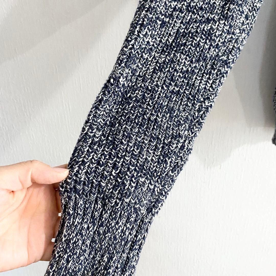 H&M LOGG ショールカラープルオーバーニットセーター 霜降り メンズXS — image 4