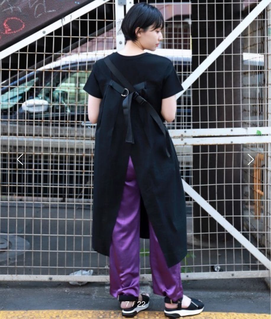 【PAGEBOY】ブラック カットソーワンピース 半袖 — image 2