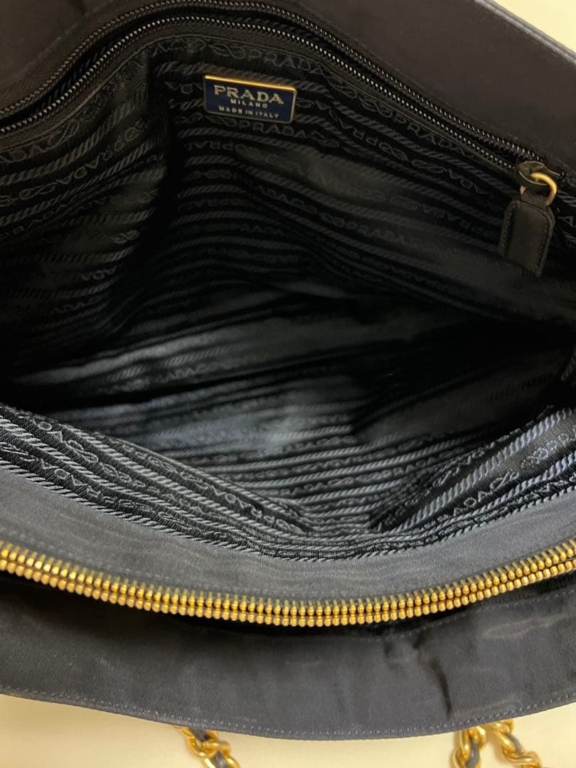 PRADA キルティング チェーンショルダーバッグ ネイビー — image 3