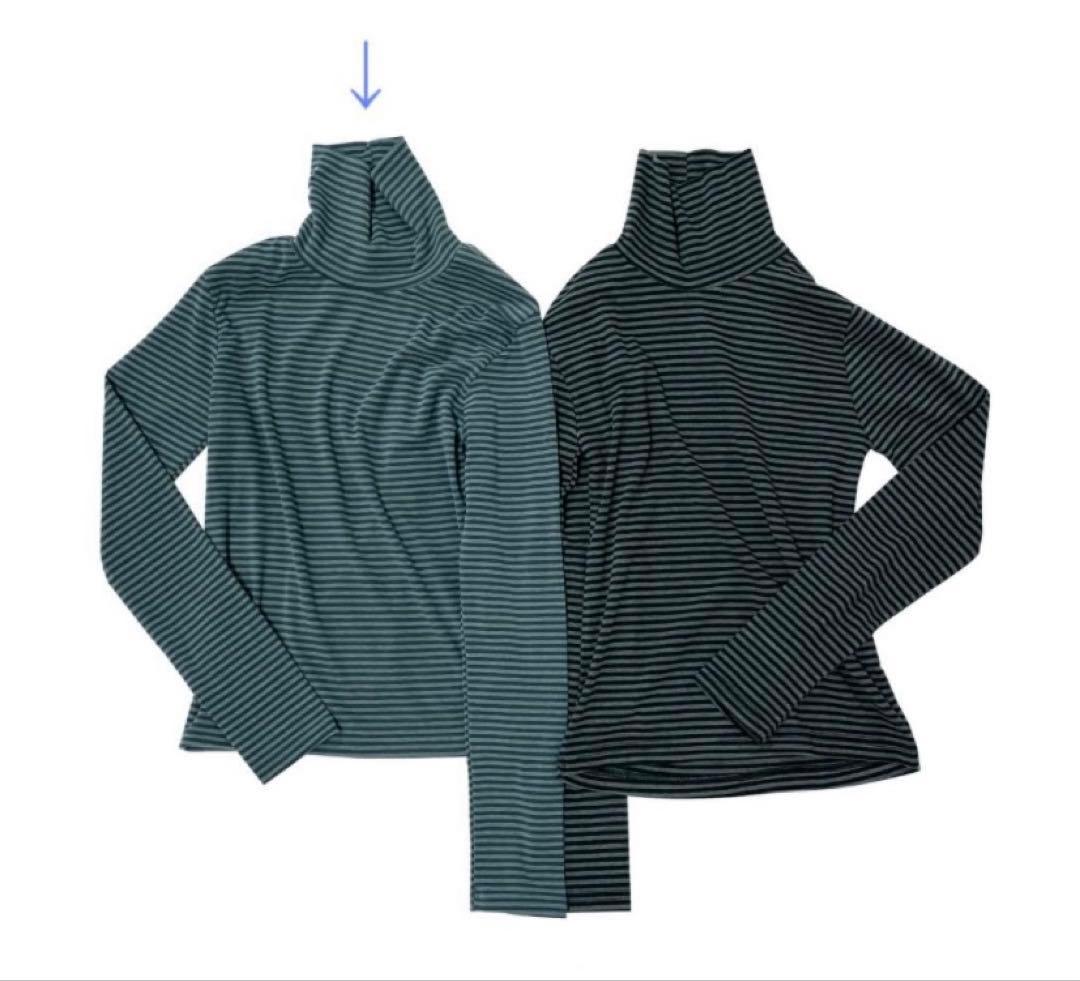 【新品】ボーダー　タートルネック　長袖tシャツ — image 4
