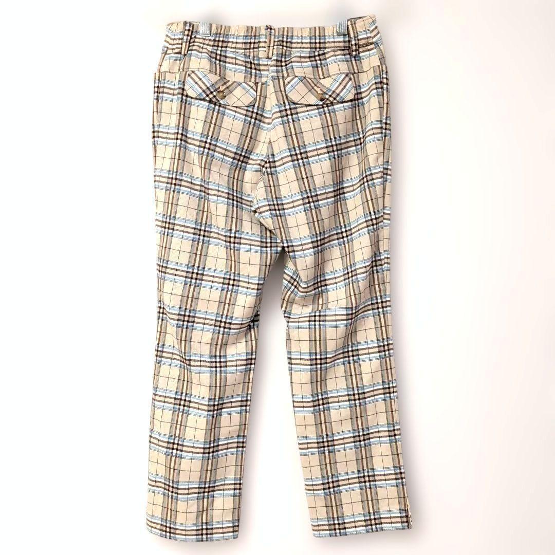 TRINITY チェック柄 パンツ スラックス ベージュ系 ウエストゴム — image 5