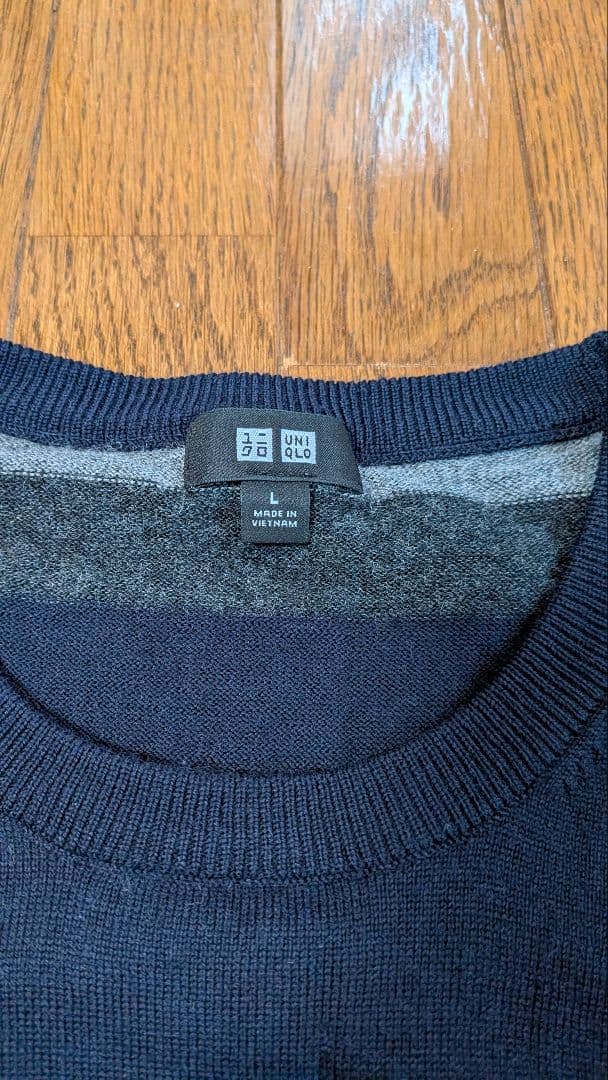 美品 UNIQLO エクストラファインメリノ クルーネックサマーセーター　 L — image 2