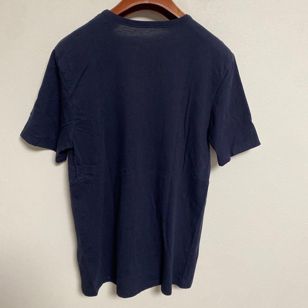 HUGO BOSS Tシャツ ネイビー ロゴ刺繍 クルーネック L — image 5