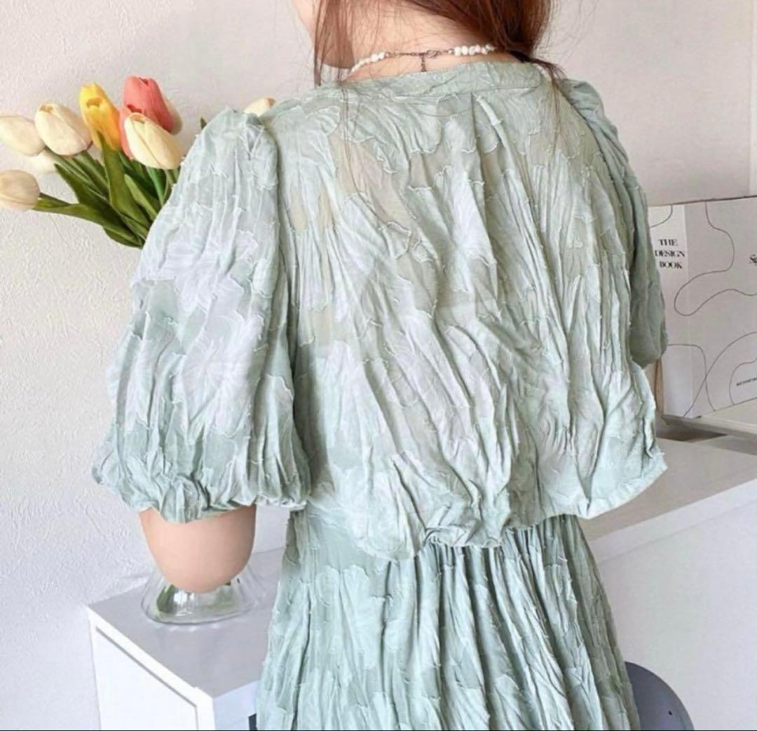 mily bilet シアージャガード花柄クリンクルワンピース — image 2