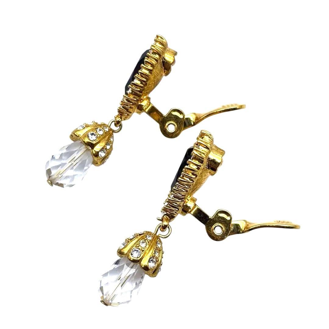美品◎ モネ イヤリング ラインストーン ビジュー ゴールド — image 5