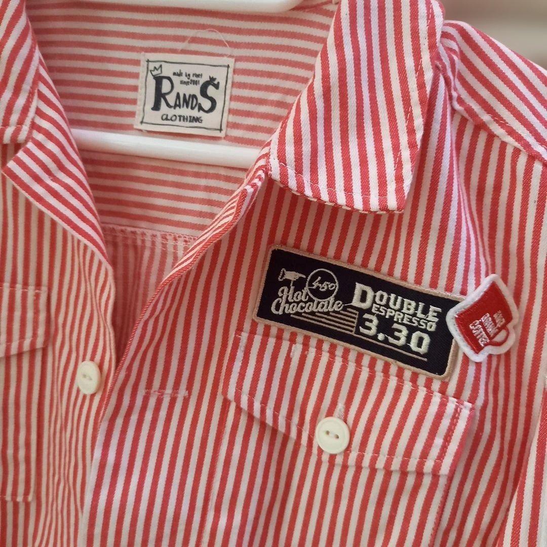 R and S CLOTHING 長袖 ストライプ ワッペン シャツ — image 2