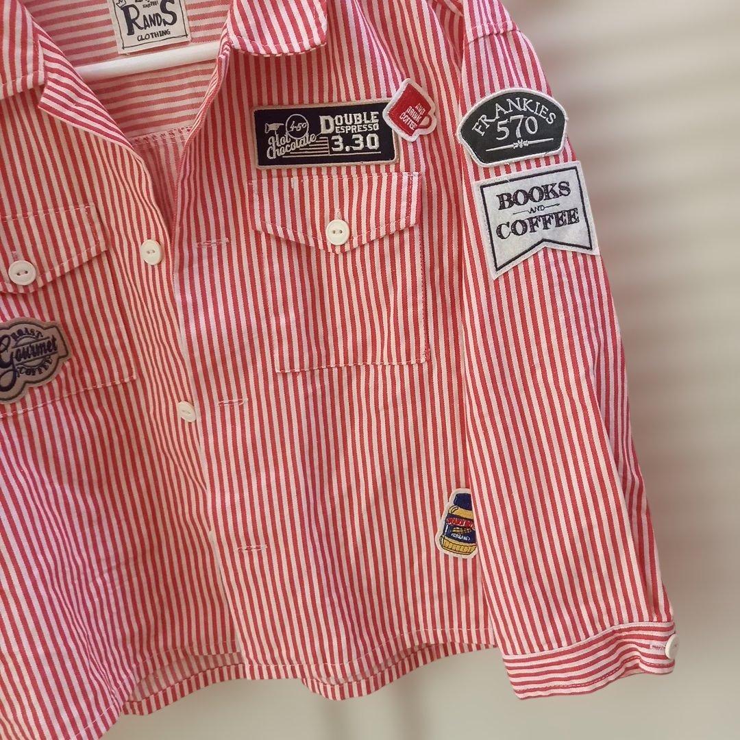 R and S CLOTHING 長袖 ストライプ ワッペン シャツ — image 4