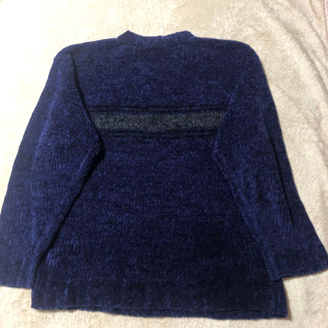 ネイビー Vネック ニットセーター サイズL — image 2