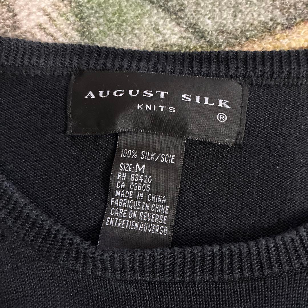 AUGUST SILK ブラック 半袖ニット M — image 3