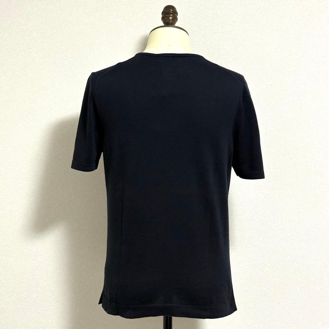 【美品】GRAN SASSO 12ゲージコットンクルーネックニットTシャツ — image 4