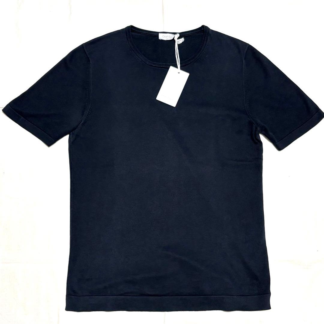 【美品】GRAN SASSO 12ゲージコットンクルーネックニットTシャツ — image 5