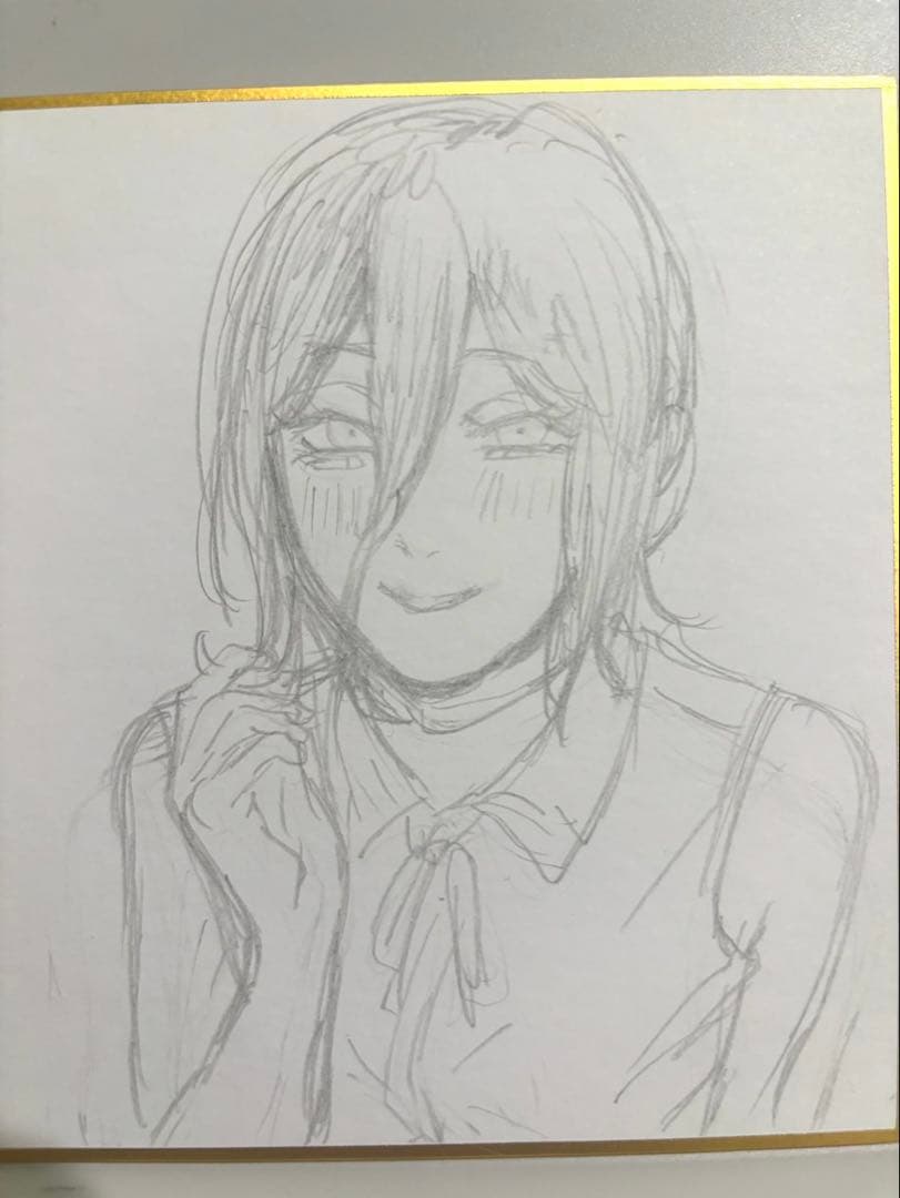 チェンソーマン レゼ アナログ　手描きイラスト 色紙 2枚セット — image 3