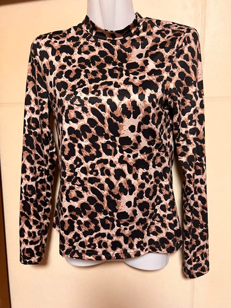 SHEIN ヒョウ柄 ハイネック 長袖 トップス S — image 2