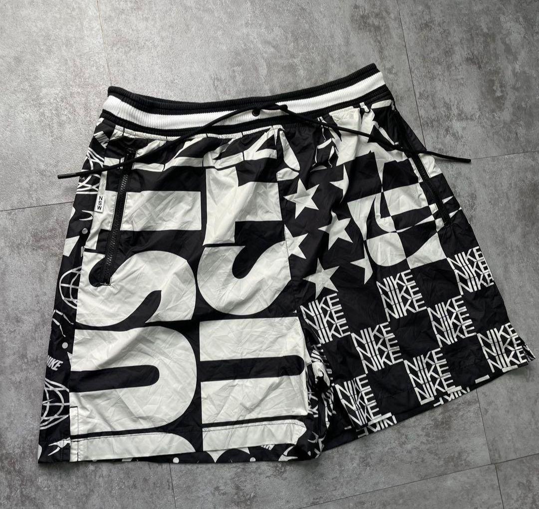NIKE ナイロンハーフパンツ 総柄デザイン JUST DO IT ブ — image 2