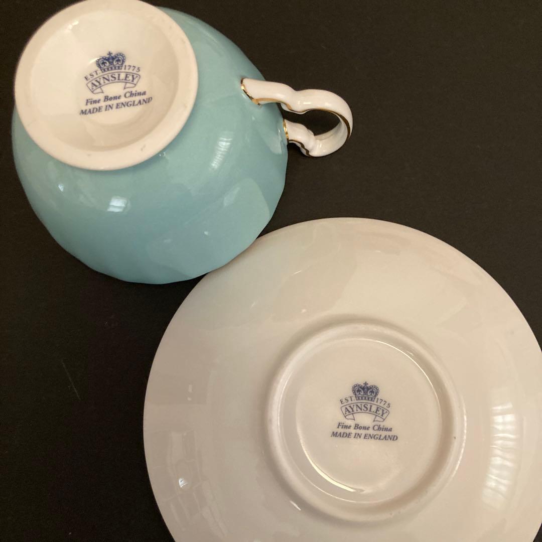 Aynsley カップ＆ソーサー ライトブルー 花柄 — image 3