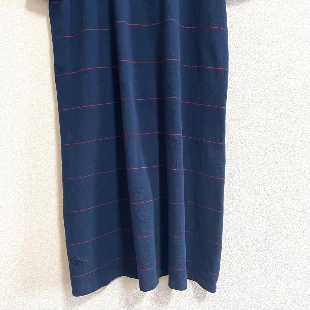 【美品】　ラコステ　ポロシャツ　ワンピース　ネイビー　ロゴ　38 M — image 5