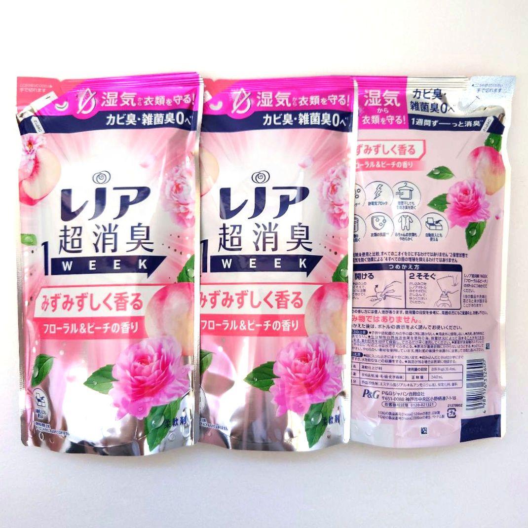 P＆G　レノア　超消臭　1WEEK　　　フローラル＆ピーチ　340ml　3袋　P — image 4