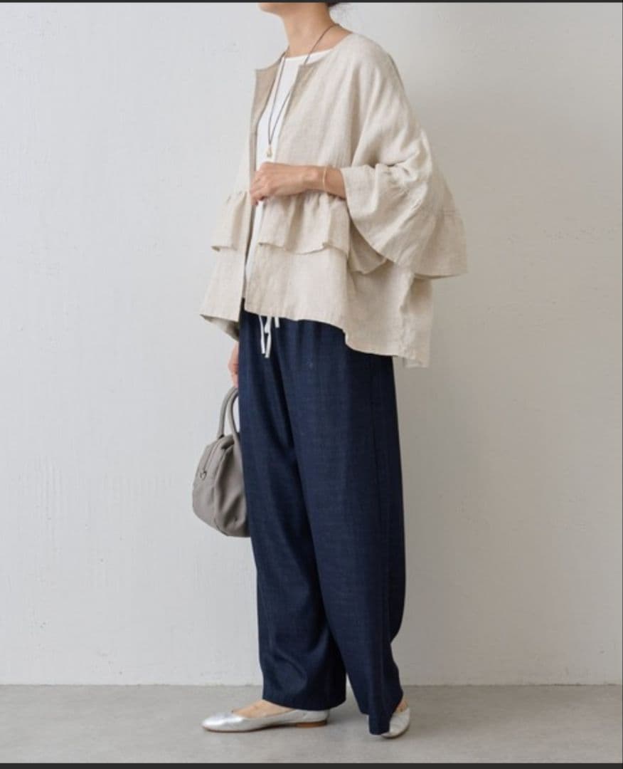 美品　BEARDSLEY リネンフリルハオリ — image 2