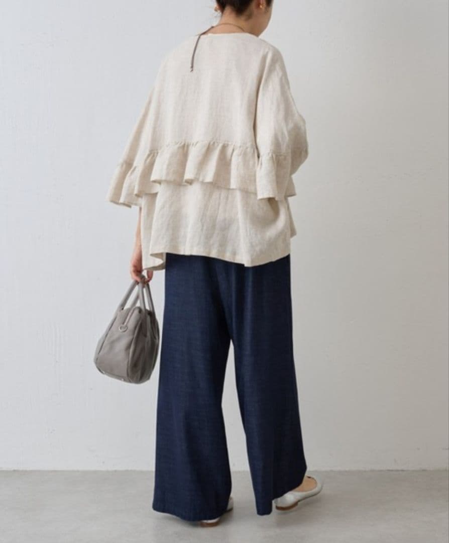 美品　BEARDSLEY リネンフリルハオリ — image 3