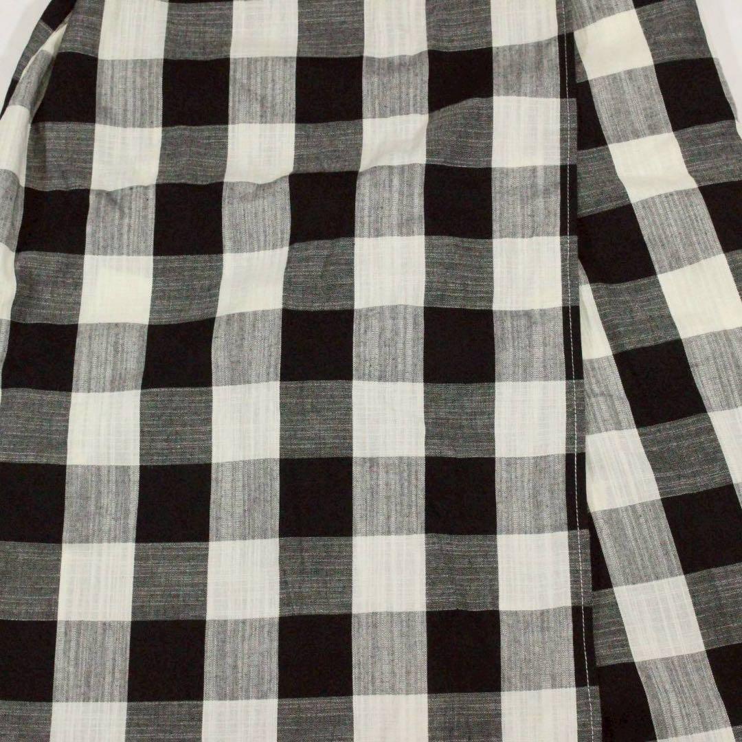 美品✨️ANSERI　アンセリ【M】ギンガムチェック ラップ風ワイドパンツ — image 3