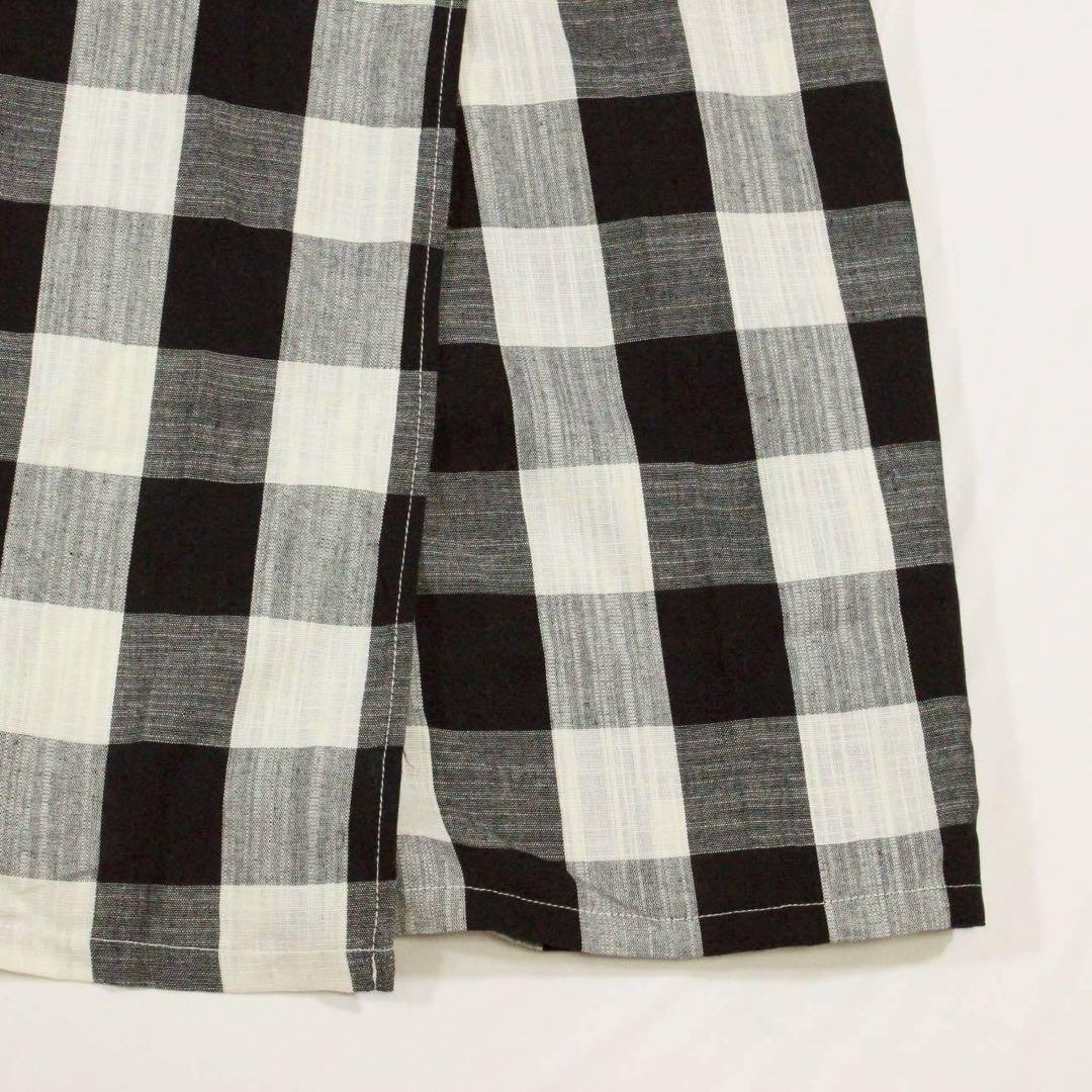 美品✨️ANSERI　アンセリ【M】ギンガムチェック ラップ風ワイドパンツ — image 5