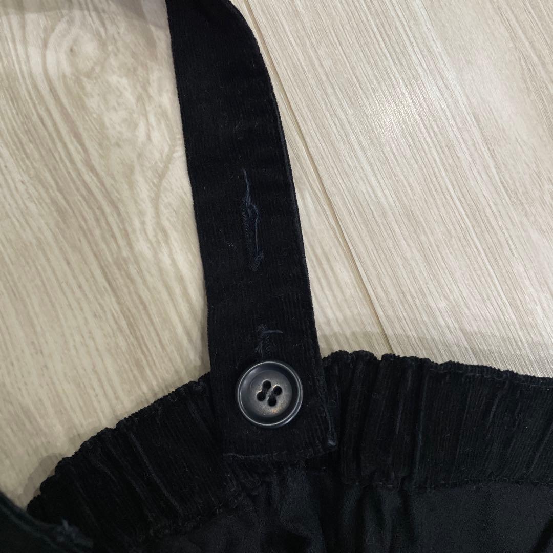 コーデュロイ　黒いキャミワンピース ボタン付き　Lサイズ — image 4