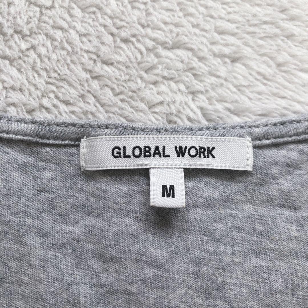 グローバルワーク 長袖カットソー 定番 Tシャツ ロンT シンプル 無地 グレー — image 3