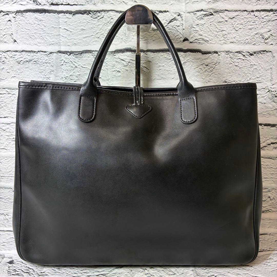 美品✨ロンシャン ロゾ オールレザー 本革 A4 ゴールド金具 黒 トートバッグ — image 2