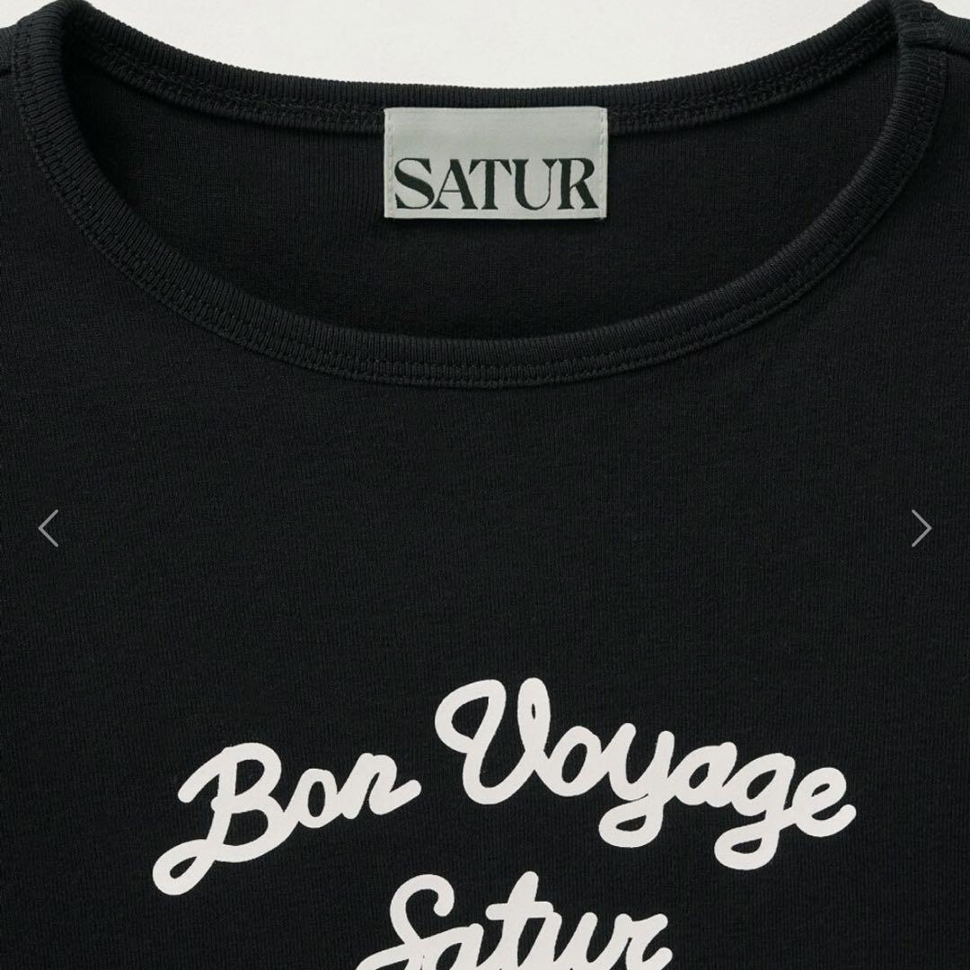【新品タグ付き】SATUR Bon Voyage ロゴTシャツ ブラックSサイズ — image 4