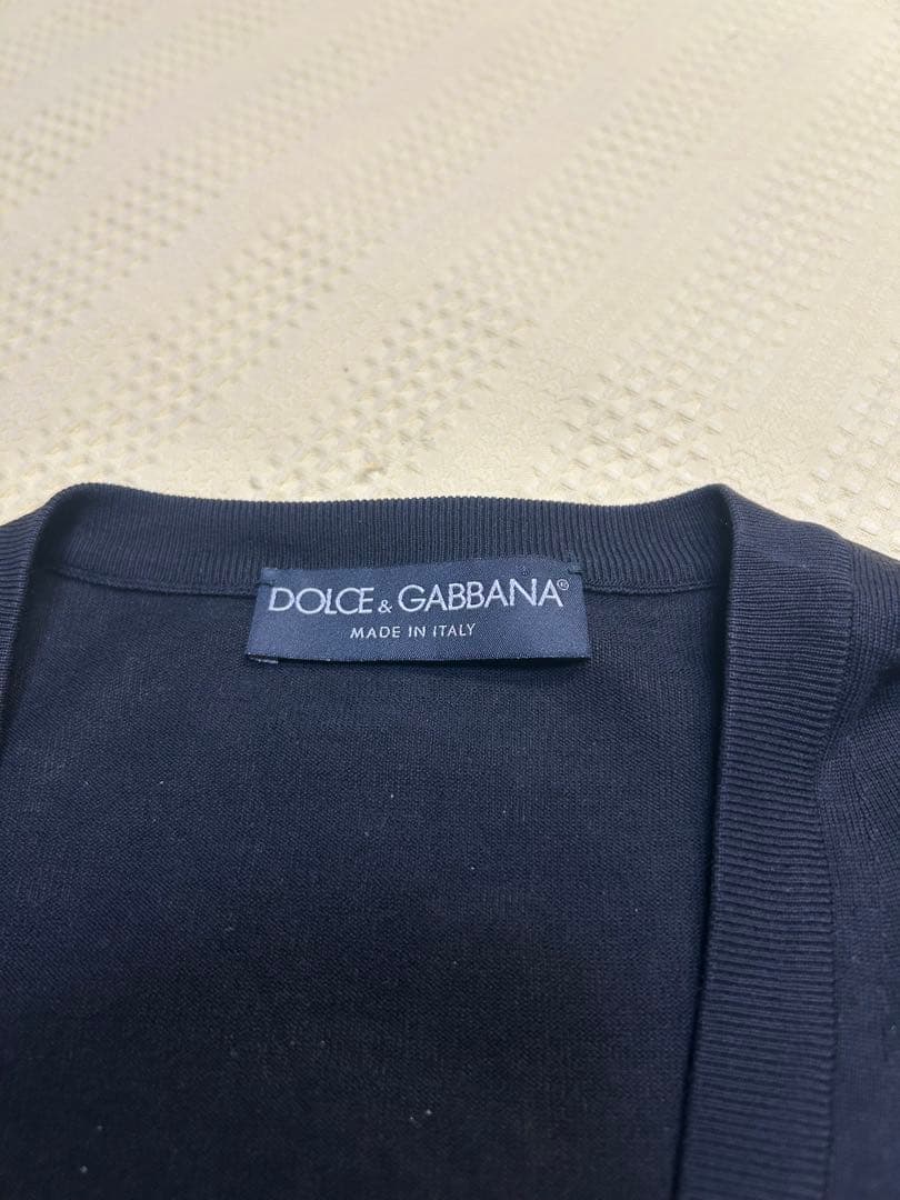 Dolce & Gabbanaメンズ Vネックハイゲージ セーター薄着 黒系46 — image 4