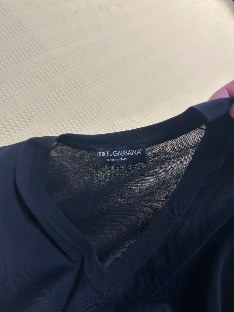 Dolce & Gabbanaメンズ Vネックハイゲージ セーター薄着 黒系46 — image 5