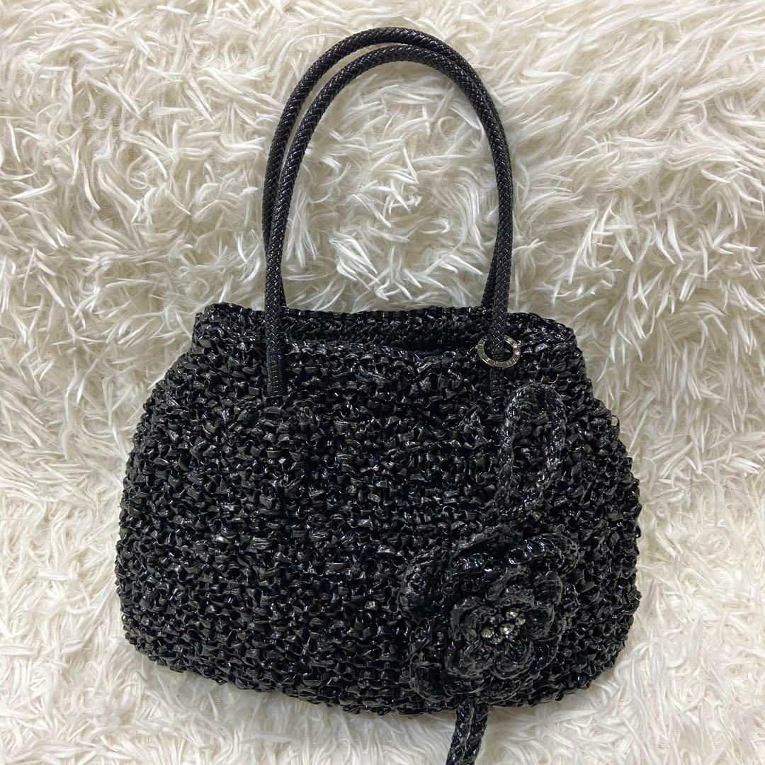 ANTEPRIMA ワイヤーバッグ　コサージュ付き　ブラック — image 2