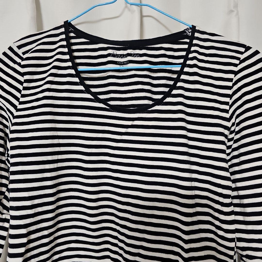 GUBasic Tee 長袖 ボーダー クルーネック Lサイズ — image 2