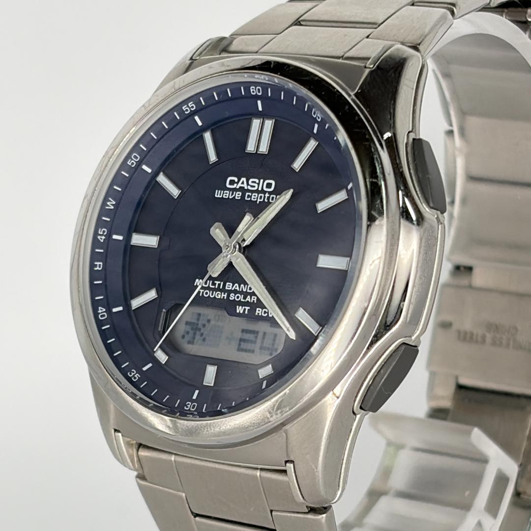 CASIO アナデジ 腕時計 メンズ ソーラー 稼働品 美品 Y2K — image 3