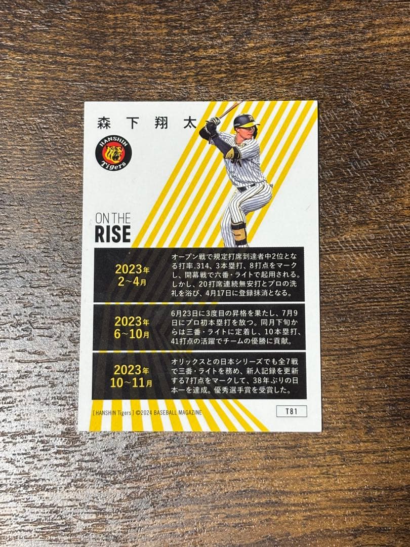 BBM 阪神タイガース 2024森下翔太 2023佐藤輝明 — image 3