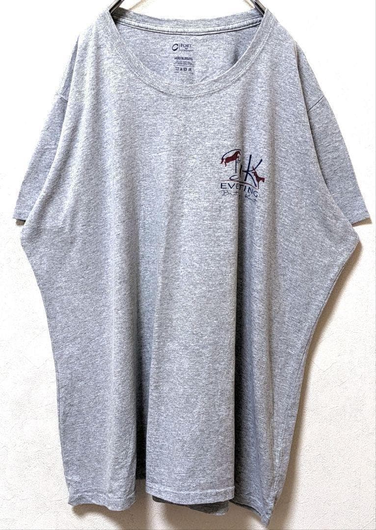 ポート&カンパニー ブルターニュカート ロゴ Tシャツ グレー灰色3XL古着 — image 2