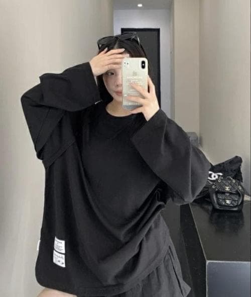 OISIS ロング Tシャツ ブラック XLサイズ ゆったり トップス 長袖 — image 2