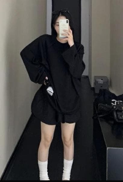 OISIS ロング Tシャツ ブラック XLサイズ ゆったり トップス 長袖 — image 3