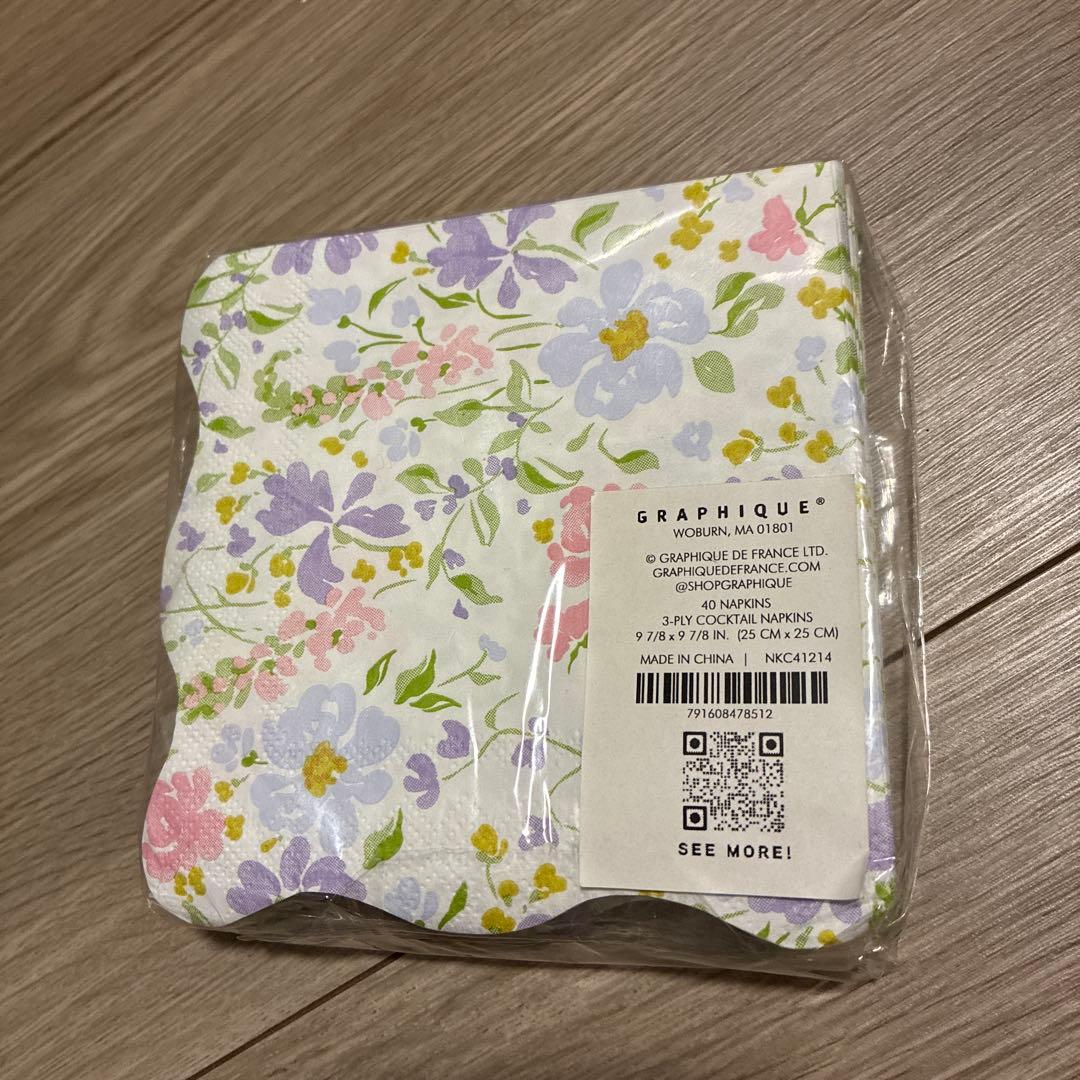 アメリカMarshalls購入　3層カクテルナプキン 40枚入り 花柄 — image 2