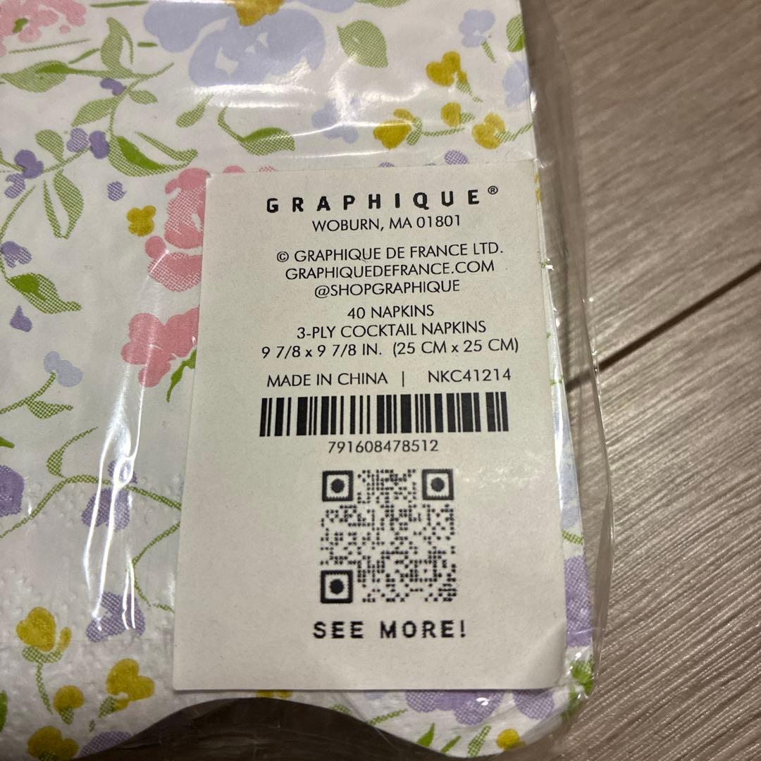 アメリカMarshalls購入　3層カクテルナプキン 40枚入り 花柄 — image 3