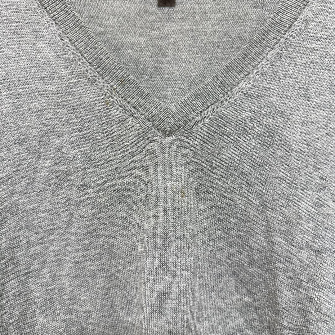 ユニクロ コットンカシミヤ Vネックセーター グレー Mサイズ　メンズ — image 3