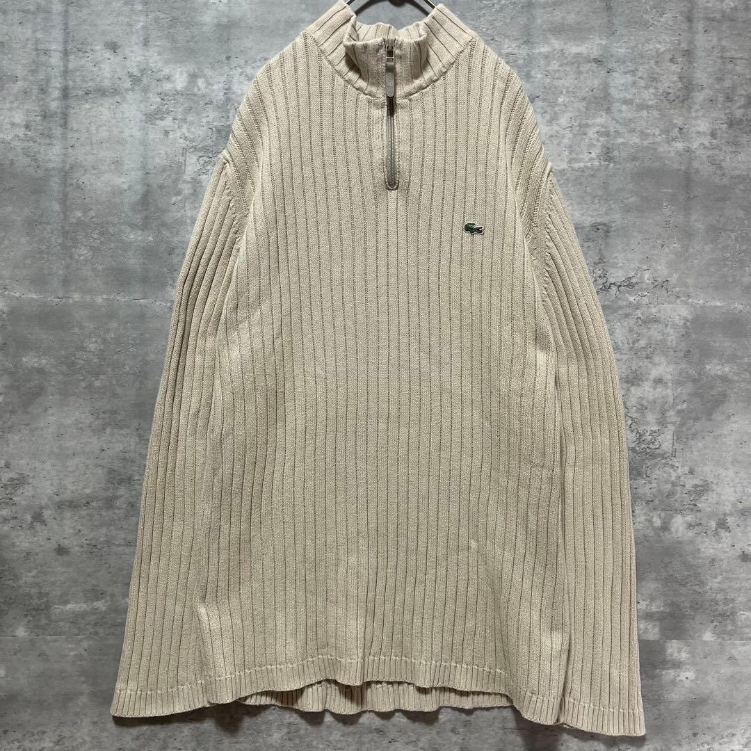【サイズ6】LACOSTE リブ編み ハーフジップ ニット セーター 古着 — image 5