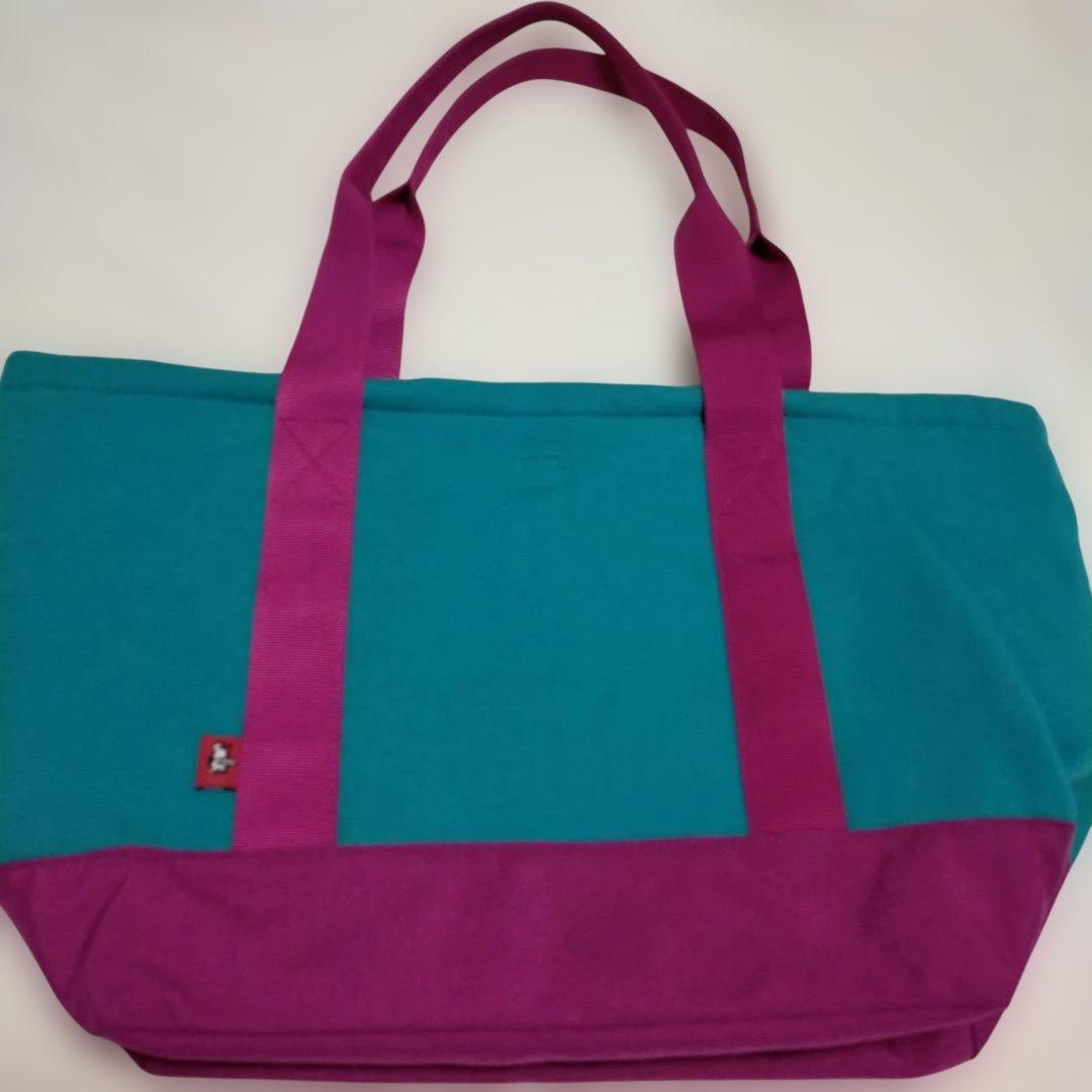 【美品】CHUMS トートバッグ ターコイズ×パープル — image 4