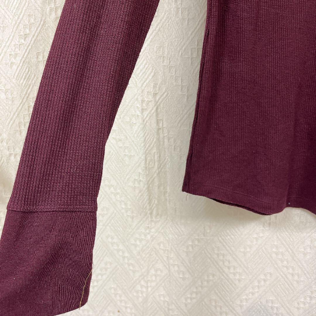 タイムアンドトゥルー ヘンリーネック 長袖 Tシャツ L 紫 ワッフル 普段着 — image 5
